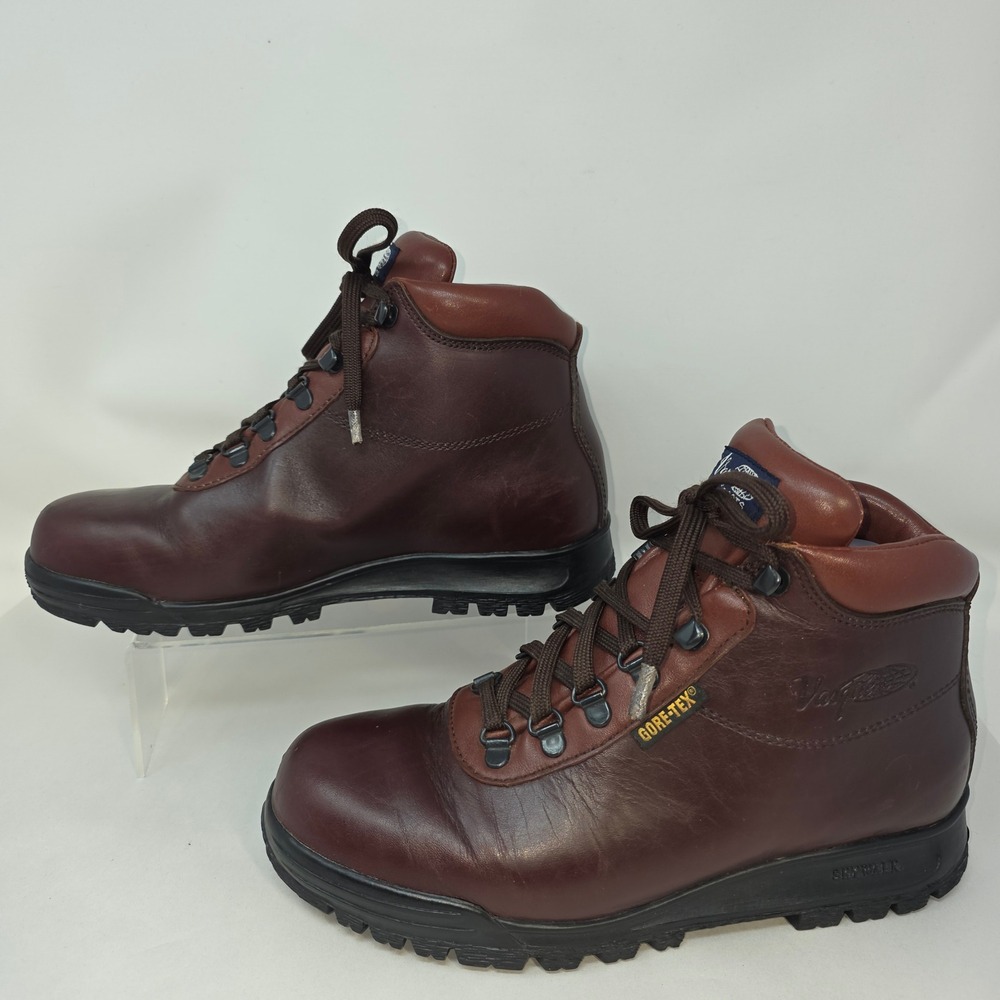 Vintage Vasque Skywalk Hiking Boots Men 9.5 Gore-Tex Leather Brwn Waterproof Exc